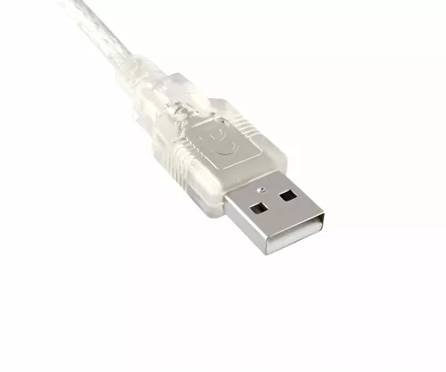 Mini USB 2.0 Kabel, A Stecker auf 5pin mini Stecker, transparent, 2,00m, DINIC Polybag
